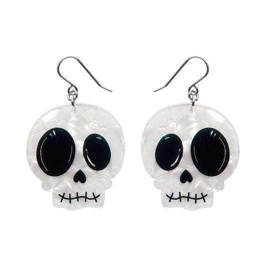 Erstwilder - Skull Drop Earrings in White