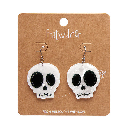 Erstwilder - Skull Drop Earrings in White