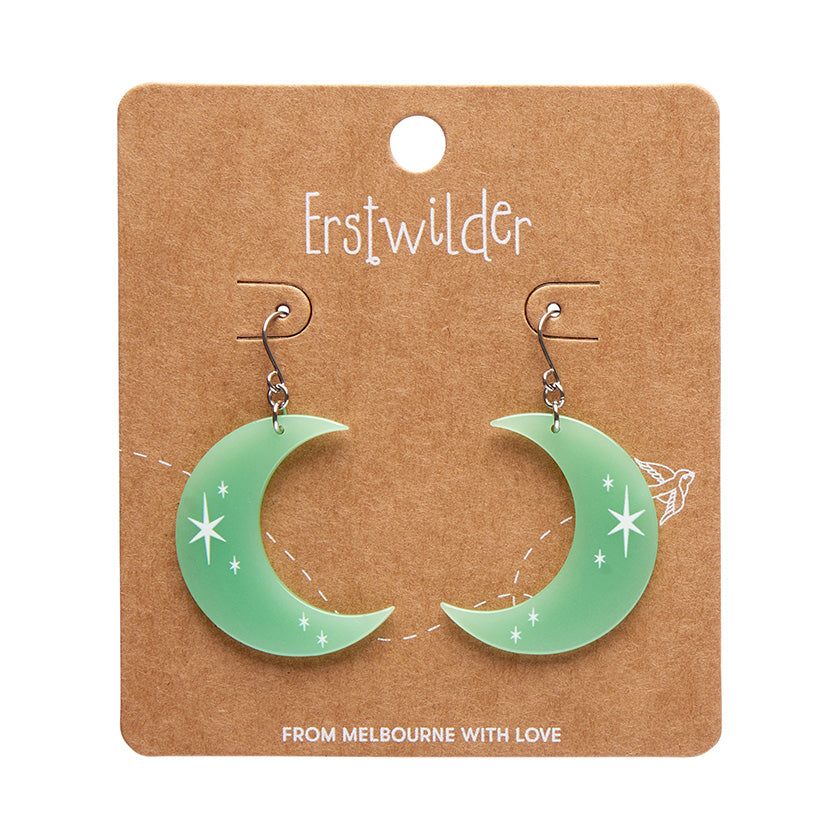 Erstwilder - Half Moon Drop Earrings in Glow in the Dark