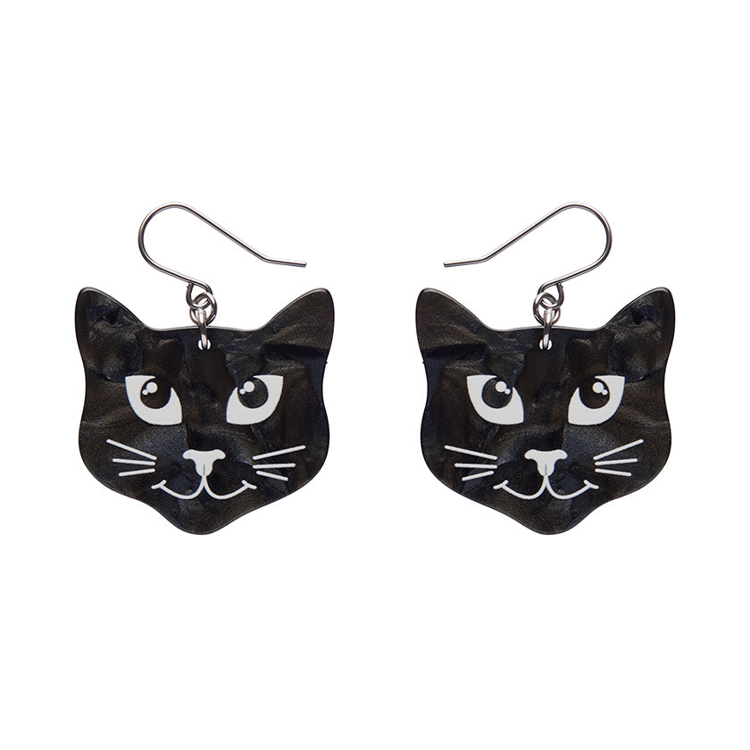 Erstwilder - Black Cat Drop Earrings