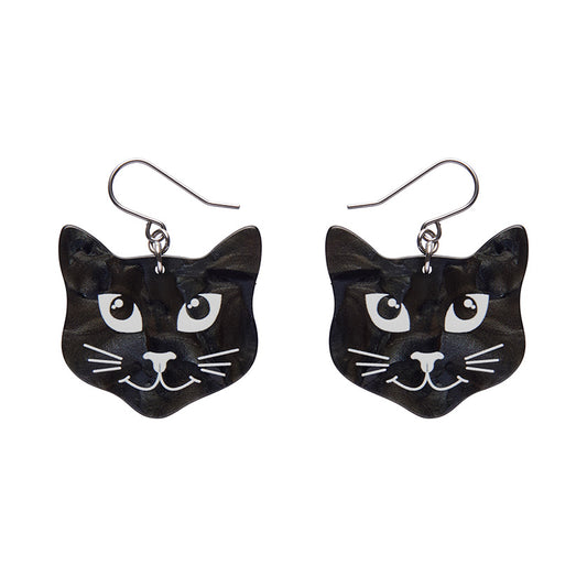 Erstwilder - Black Cat Drop Earrings