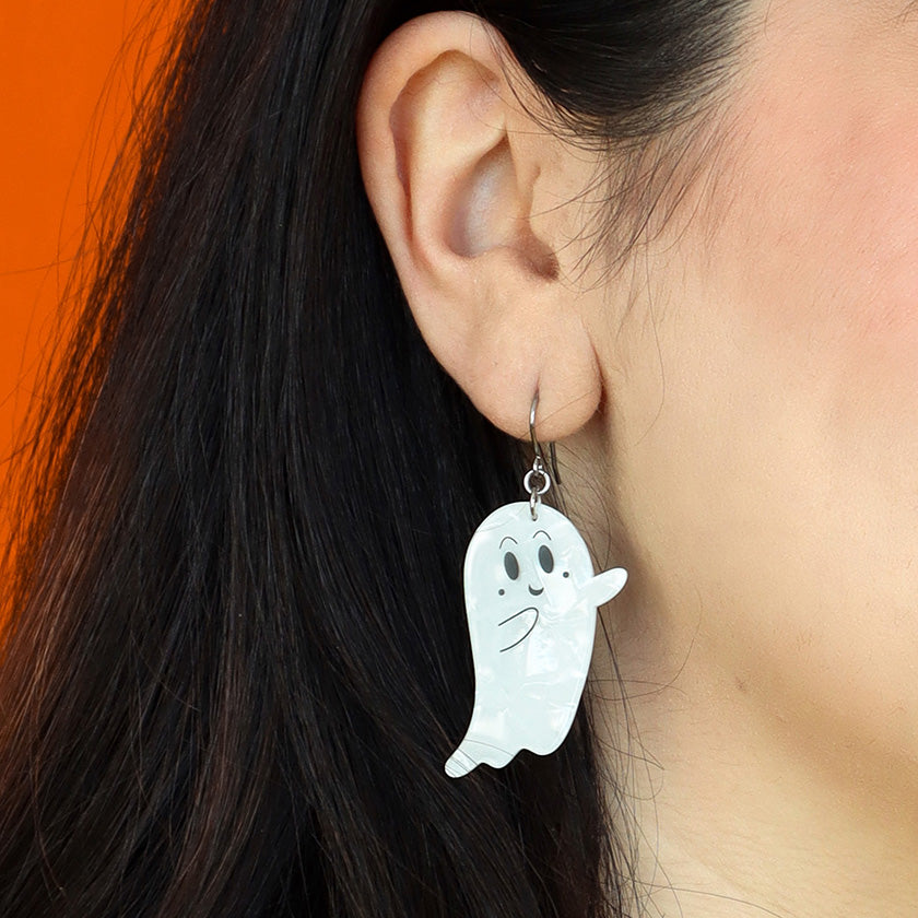 Erstwilder - Ghost Drop Earrings in White