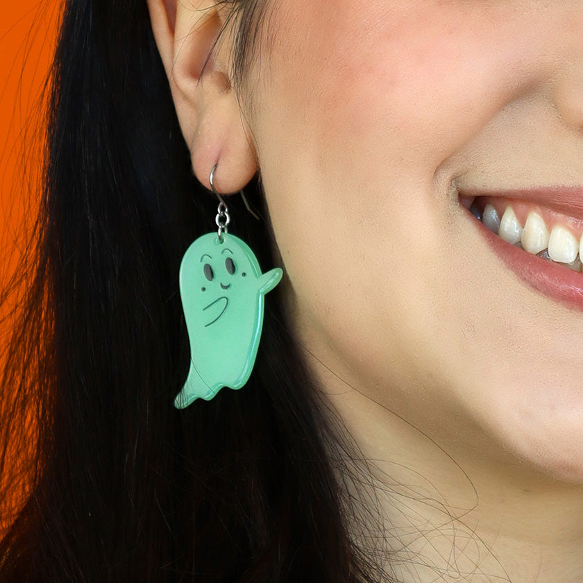 Erstwilder - Ghost Drop Earrings in Glow in the Dark