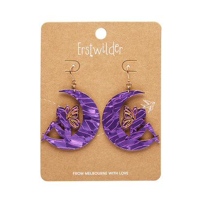 Erstwilder - Fairy Moon Drop Earrings in Purple