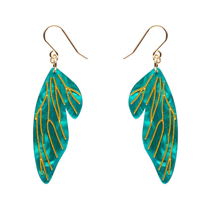 Erstwilder - Fairy Wings Drop Earrings in Mint