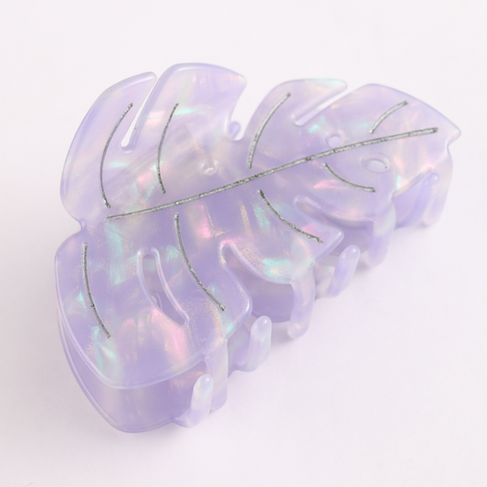 The Edit - Iridescent Lilac Leaf Hair Claw