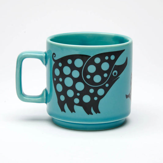 Magpie X Hornsea - Teal Piggie Family Mug