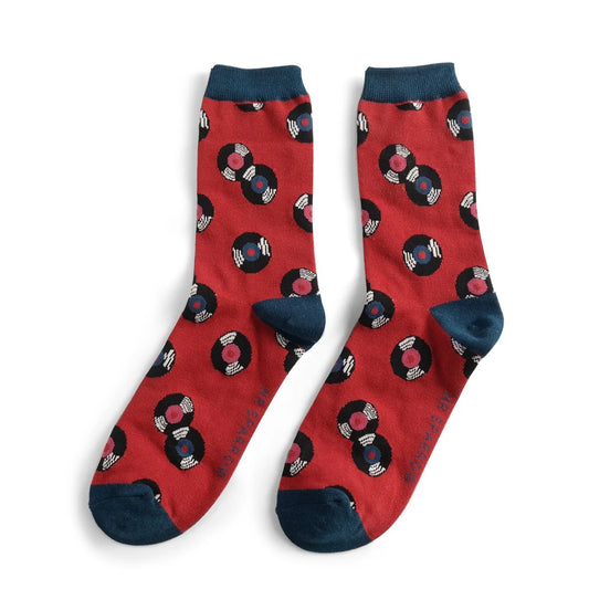 Mr Sparrow - Oxblood Vintage Vinyl Mens Socks