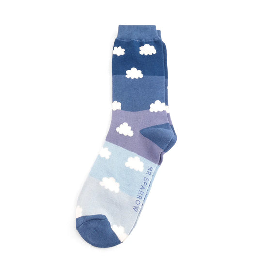 Mr Sparrow - Navy Cloudy Sky Mens Socks