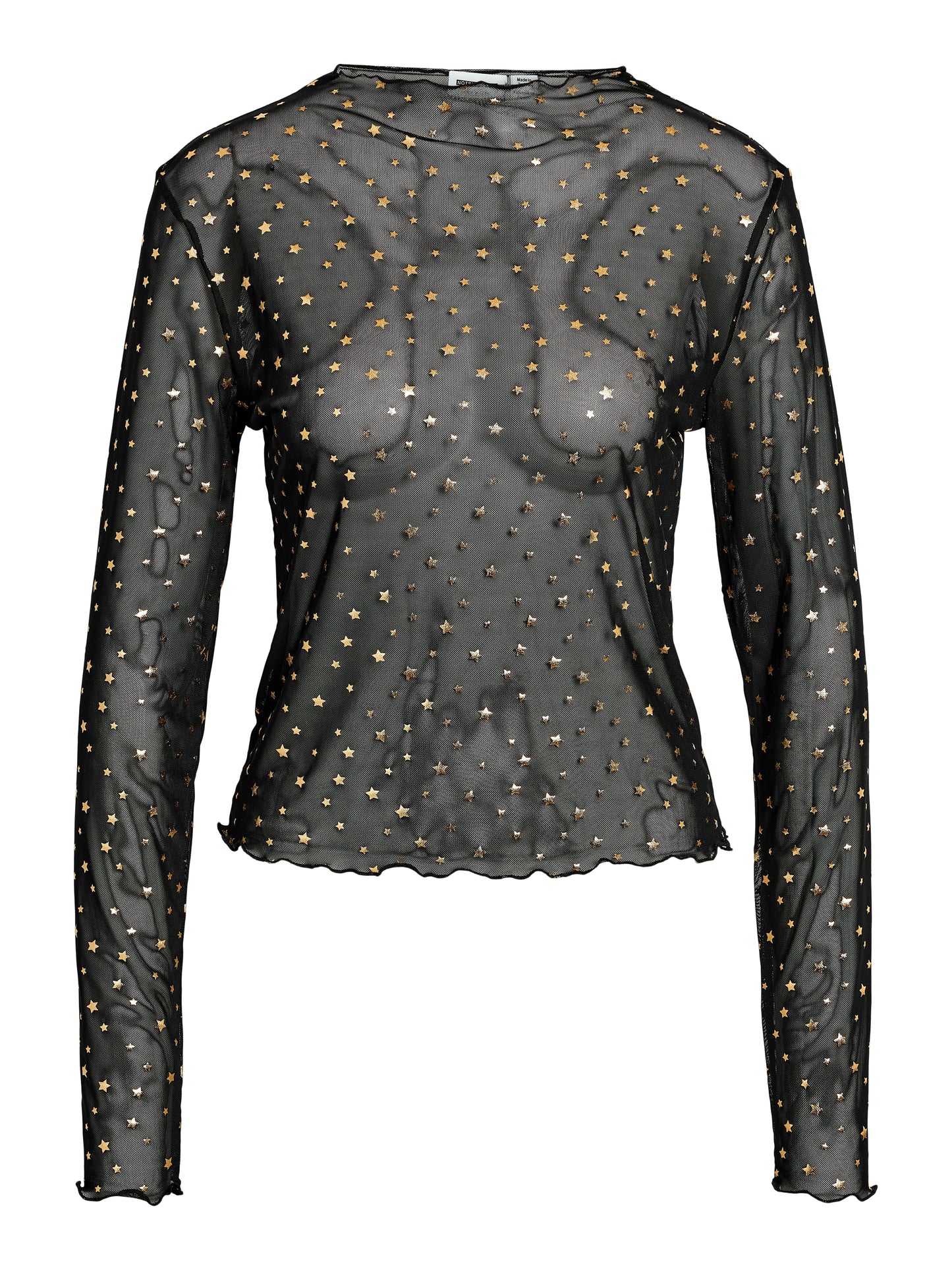 Noisy May - Mesh Top with Gold Foil Stars