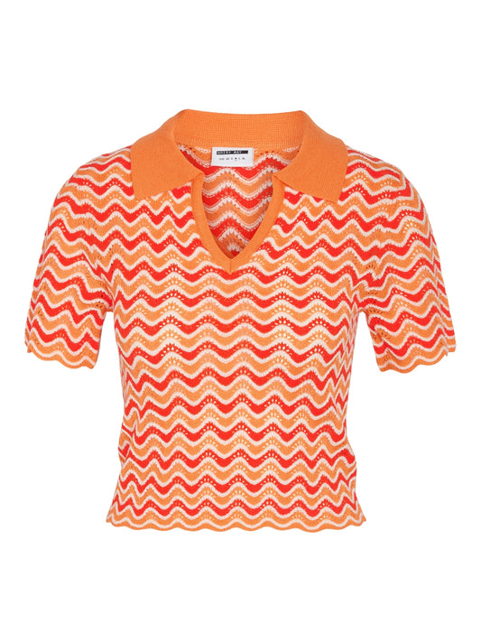 Noisy May - Orange Wave Knit Top