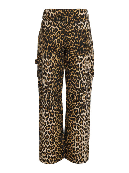 Noisy May - Leopard Printed Cargo Jeans