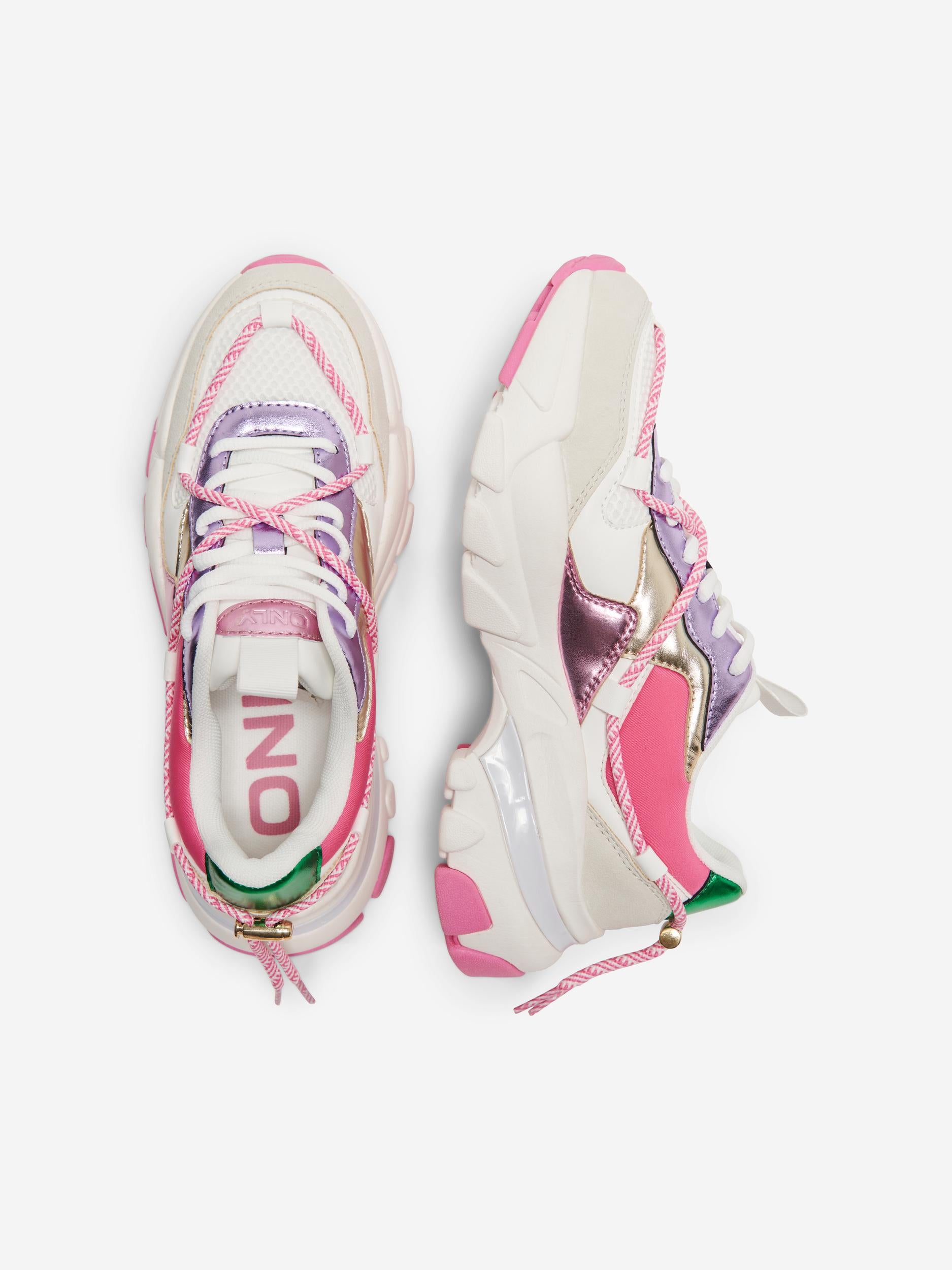 Pink and white chunky trainers on sale