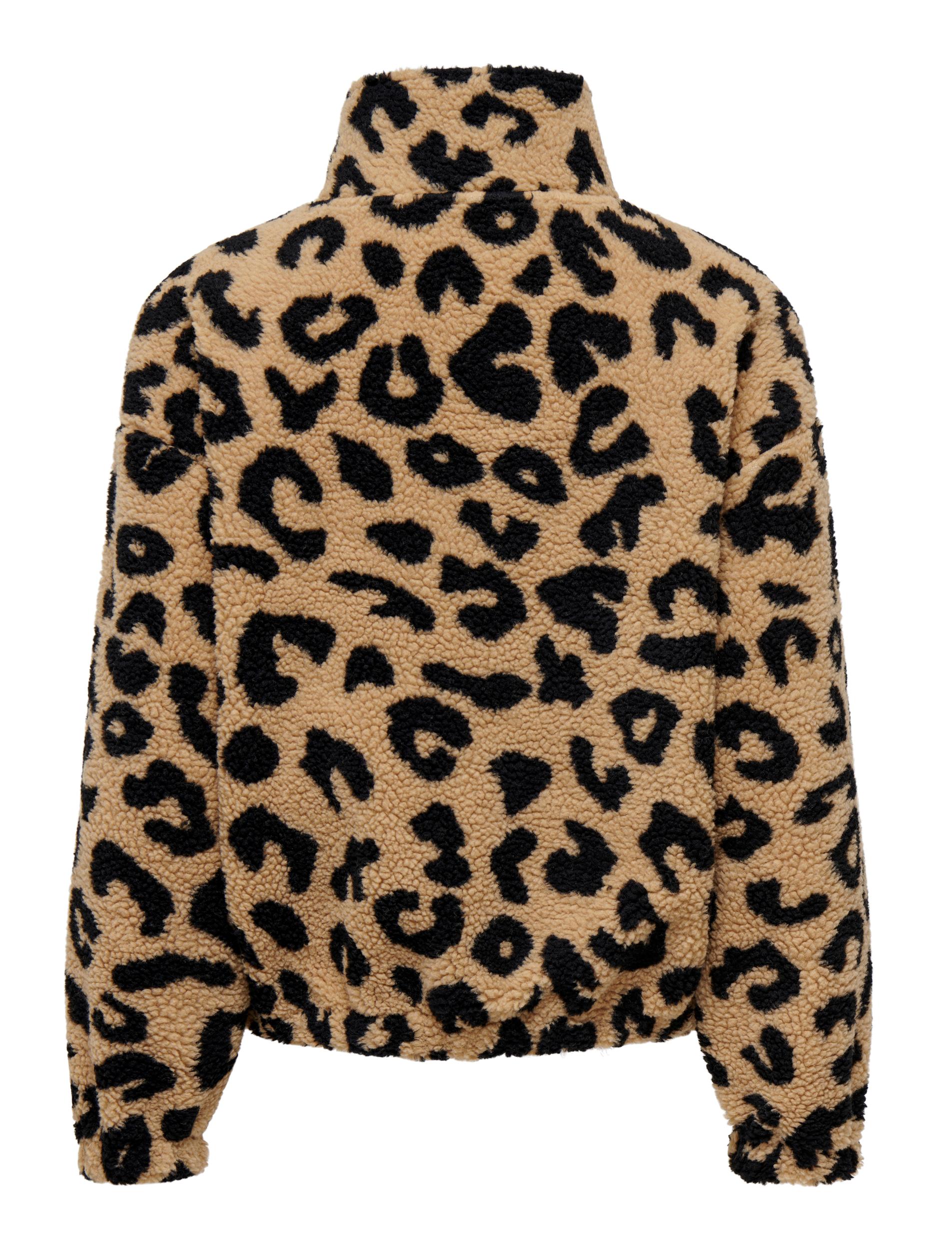 Leopard print outlet half zip fleece