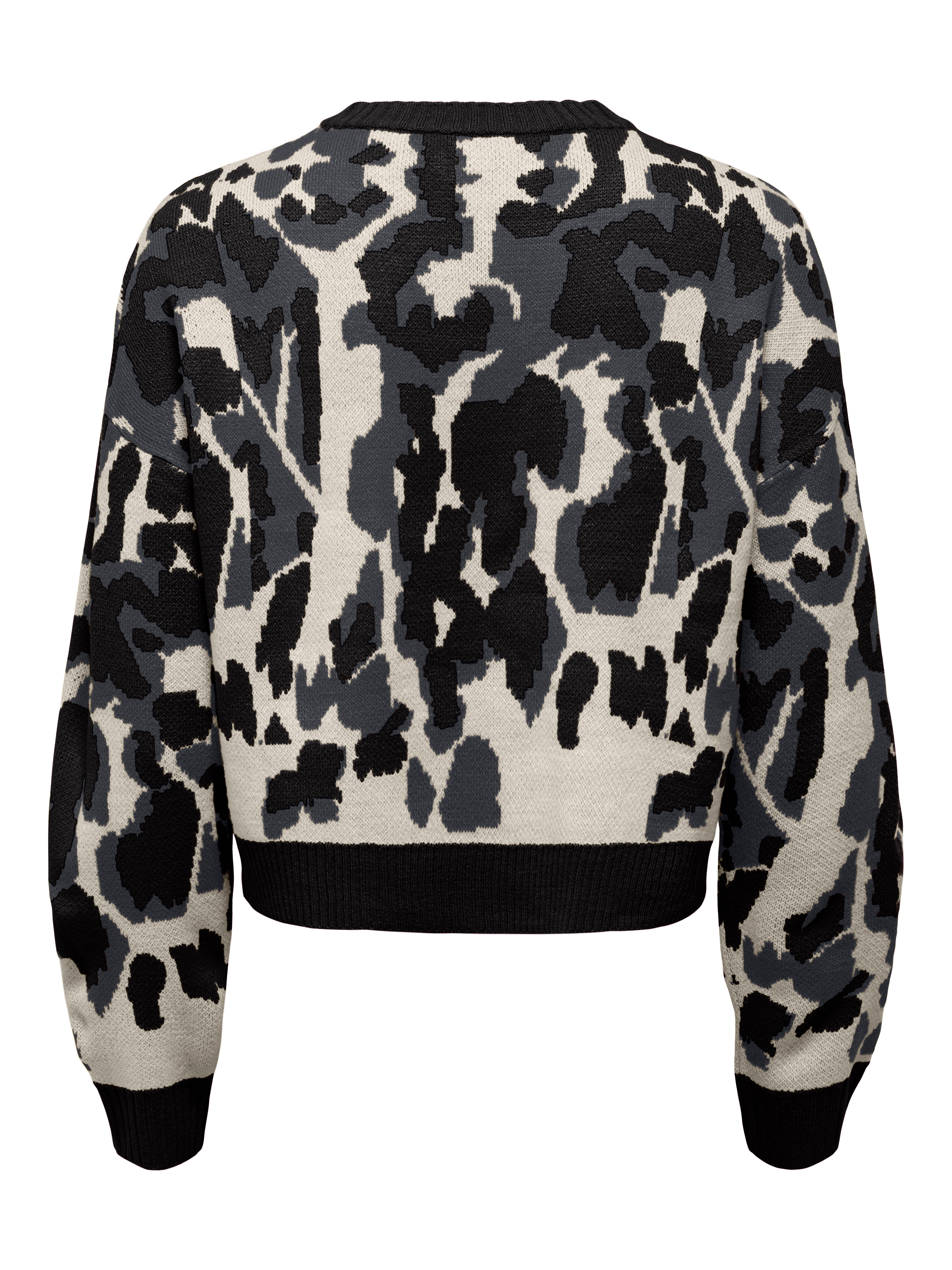 Only Black and White Leopard Print Knit Jumper Thunder Egg