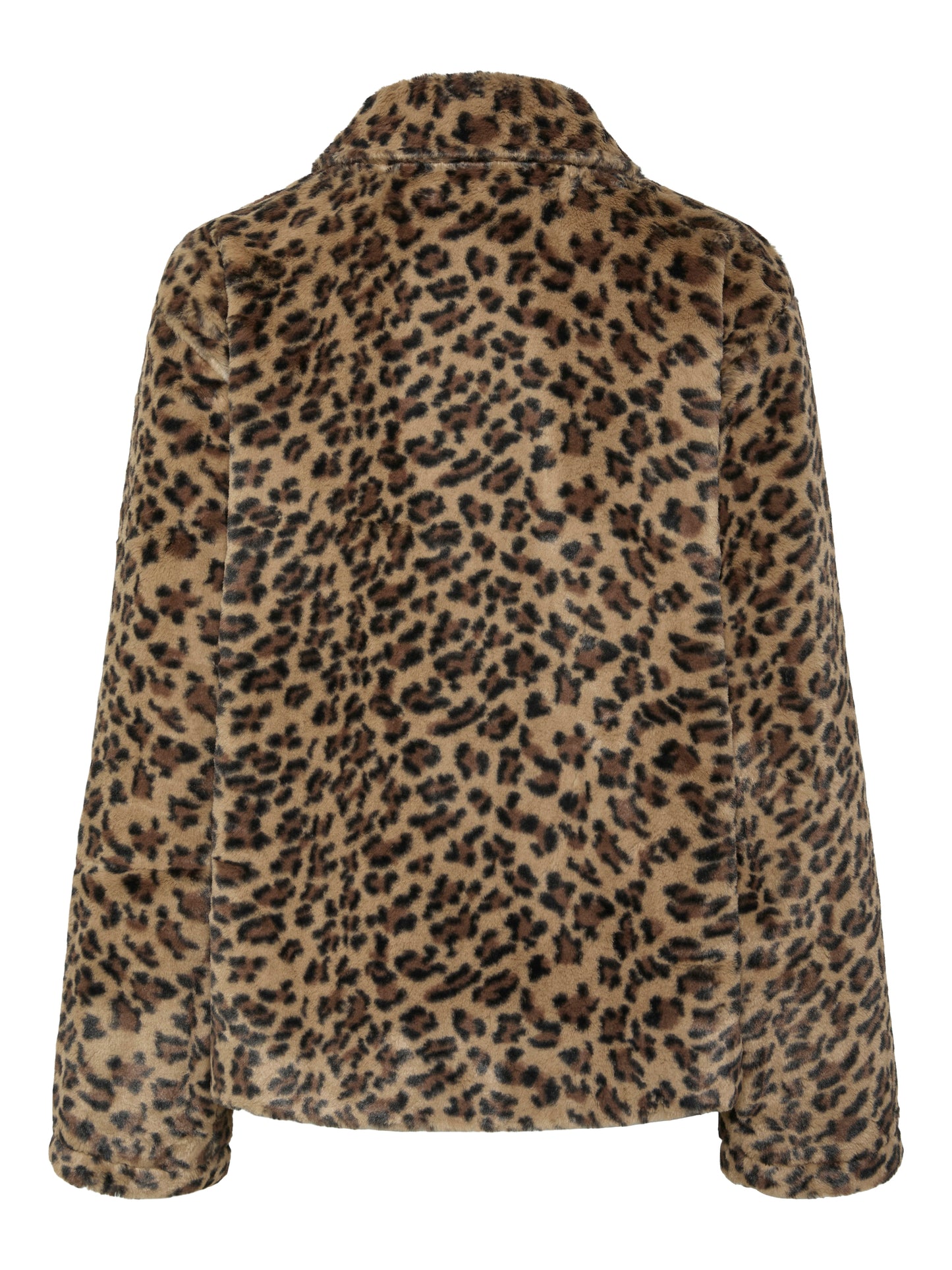 Pieces - Leopard Print Faux Fur Jacket