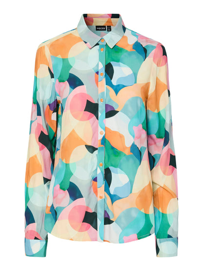 Pieces - Colourful Abstract Print Shirt