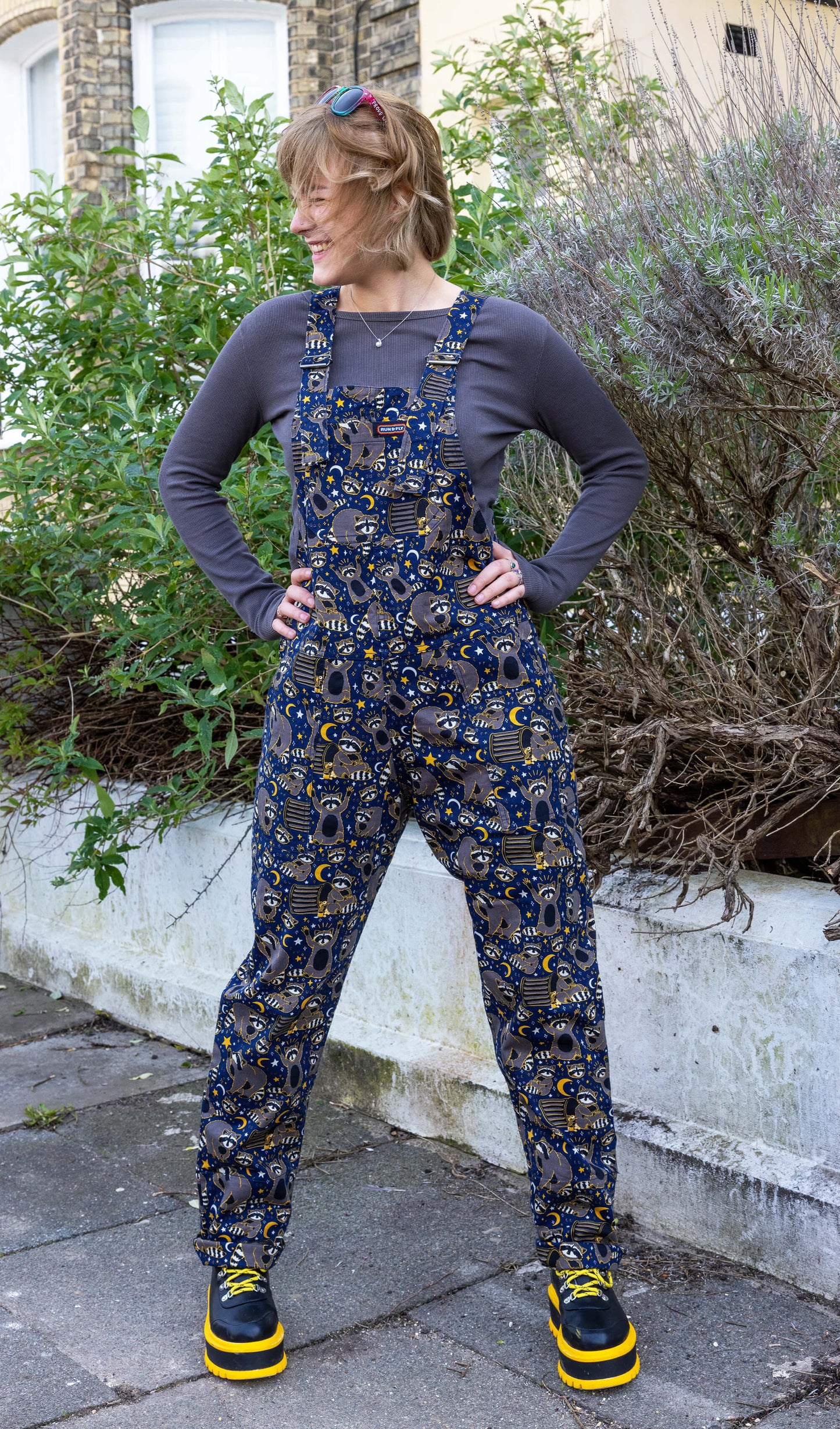 Run & Fly - Trash Pandas Stretch Twill Dungarees