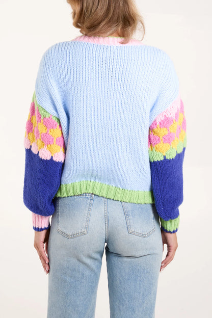 The Edit - 3D Flower Pastel Bloom Knit Cardigan