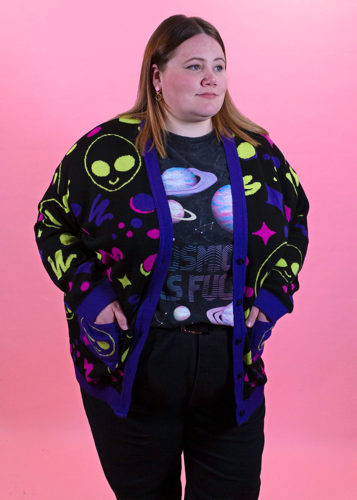 Home of Rainbows - 90s Alien Knit Cardigan