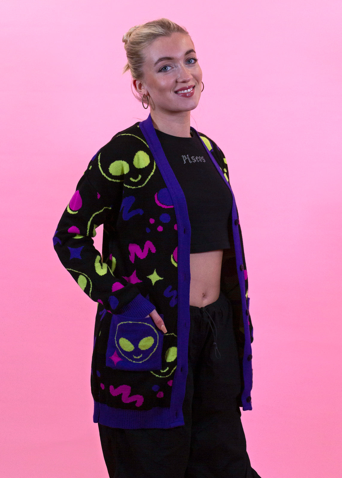 Home of Rainbows - 90s Alien Knit Cardigan