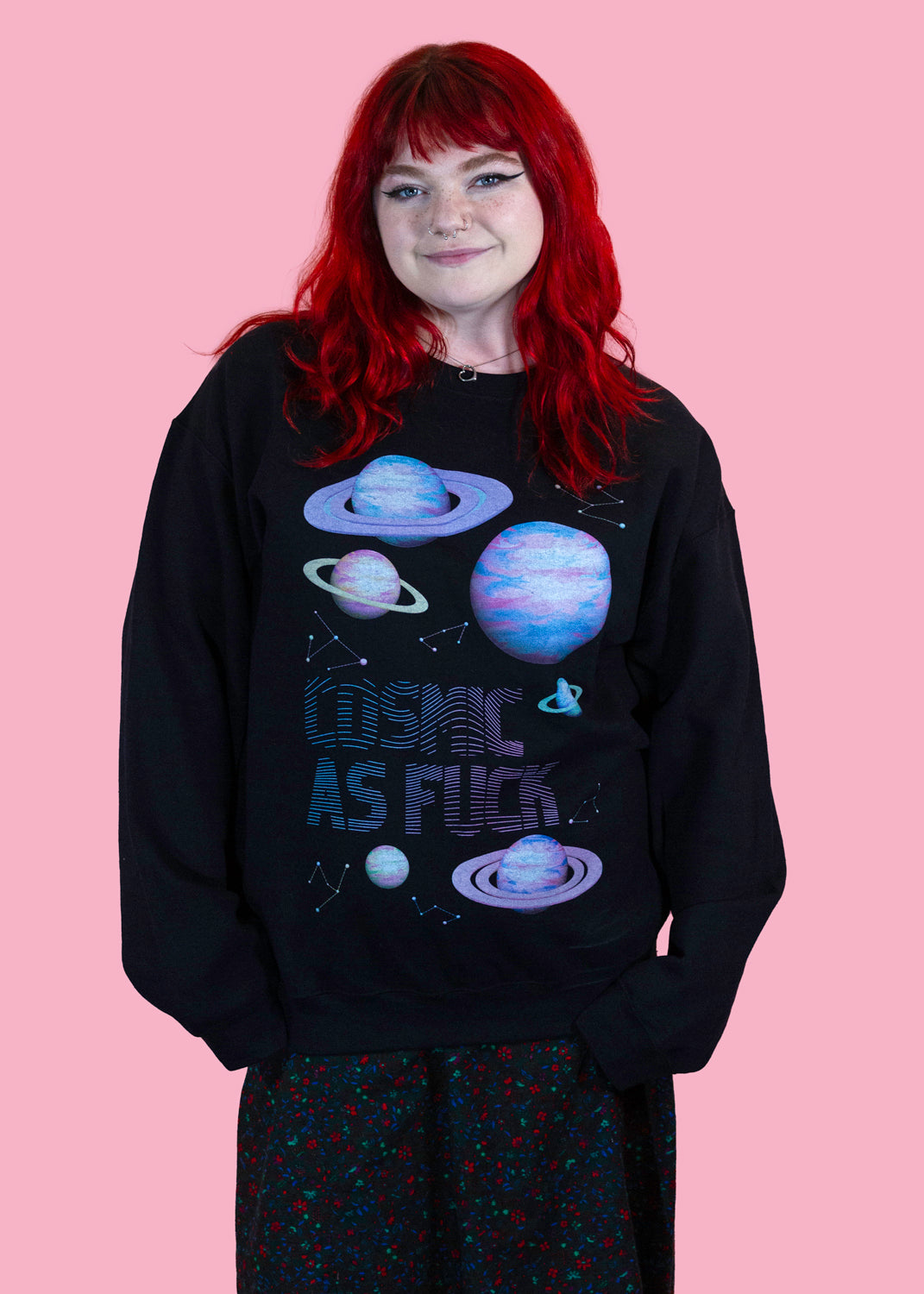 Home of Rainbows - Black Unisex 'Cosmic AF' Sweater