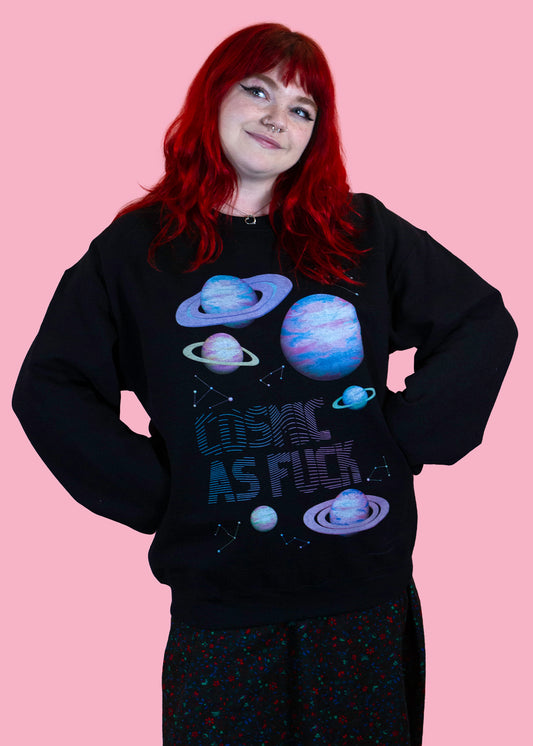 Home of Rainbows - Black Unisex 'Cosmic AF' Sweater