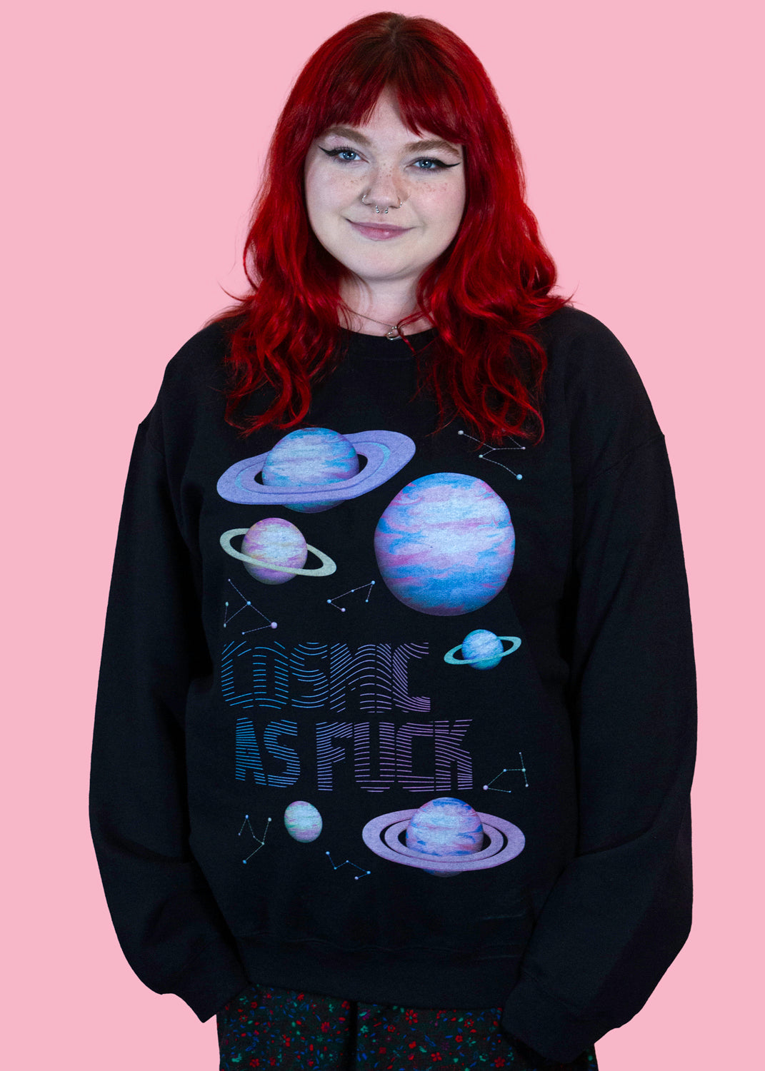 Home of Rainbows - Black Unisex 'Cosmic AF' Sweater