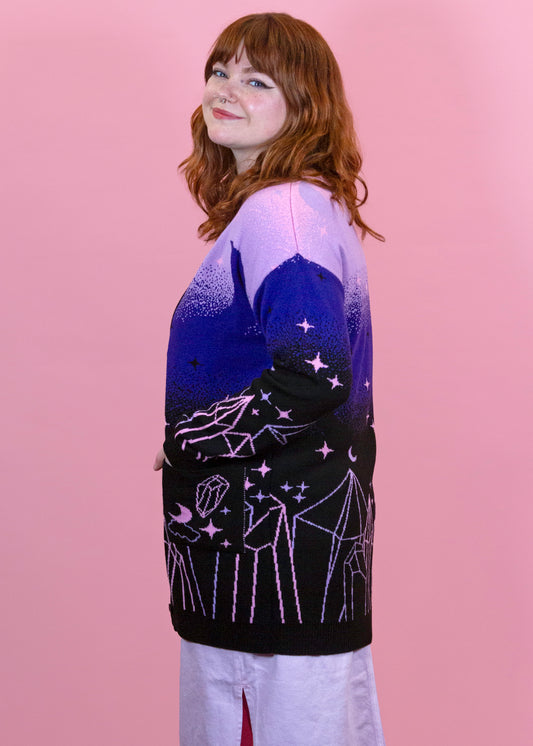 Home of Rainbows - Cosmic Crystal Cluster Knit Cardigan