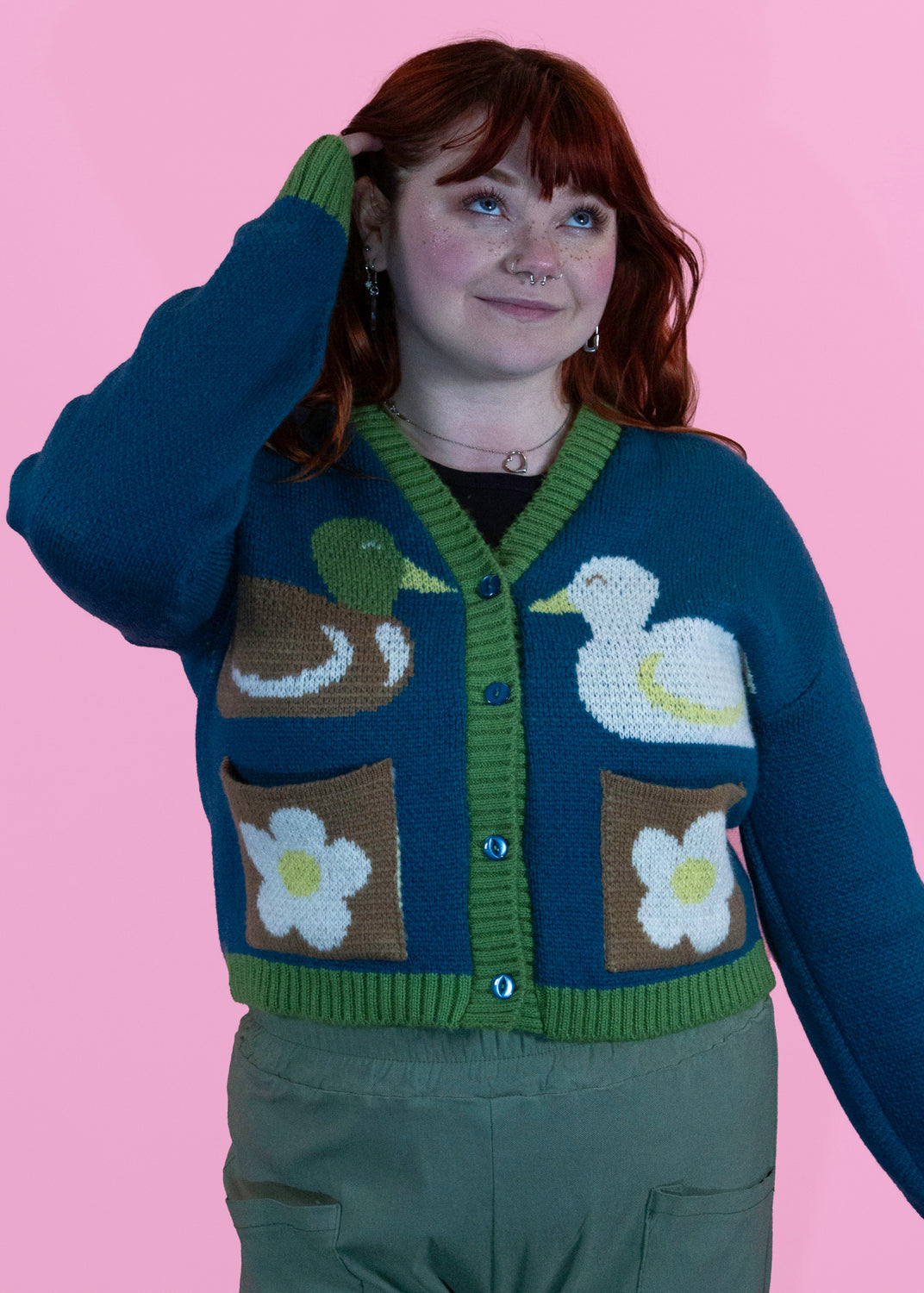 Home of Rainbows - Fluffy Duck Knit Cardigan