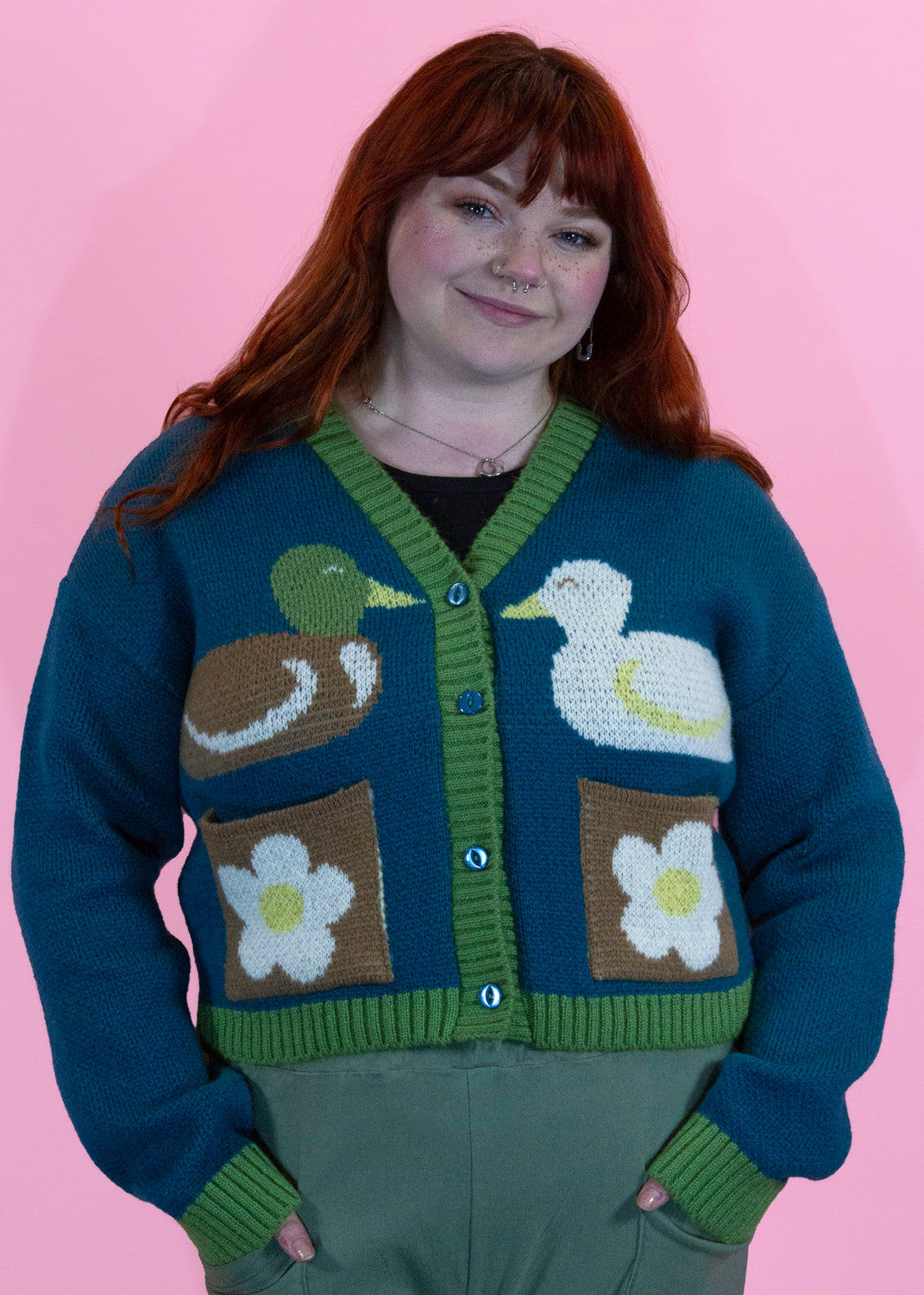 Home of Rainbows - Fluffy Duck Knit Cardigan