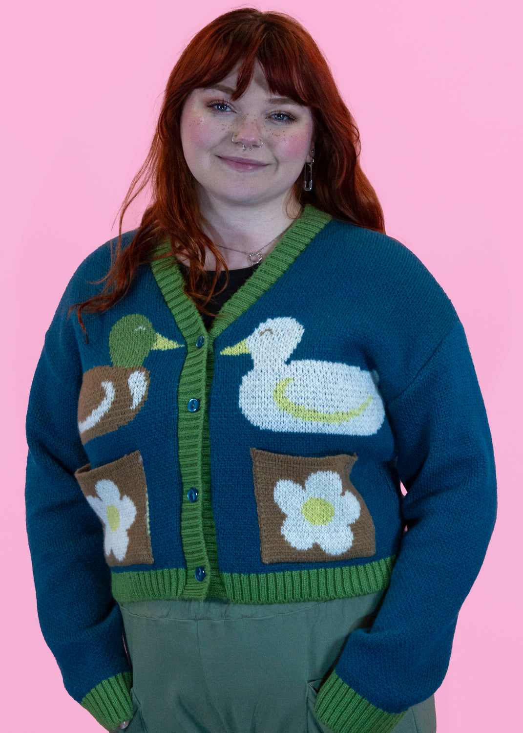 Home of Rainbows - Fluffy Duck Knit Cardigan