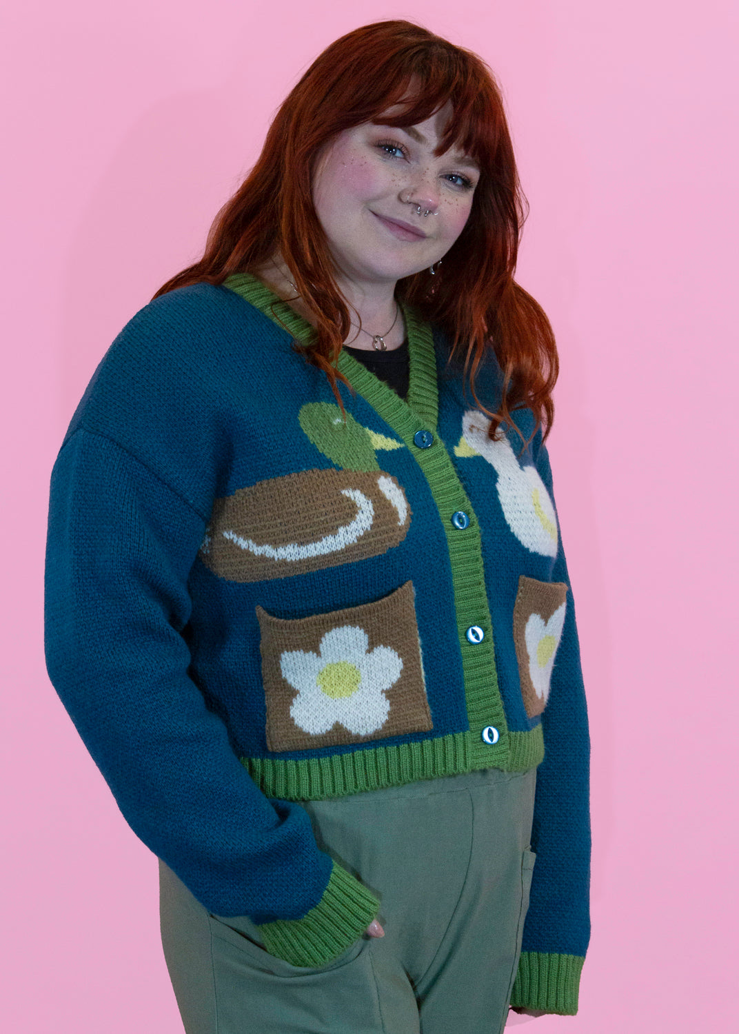 Home of Rainbows - Fluffy Duck Knit Cardigan