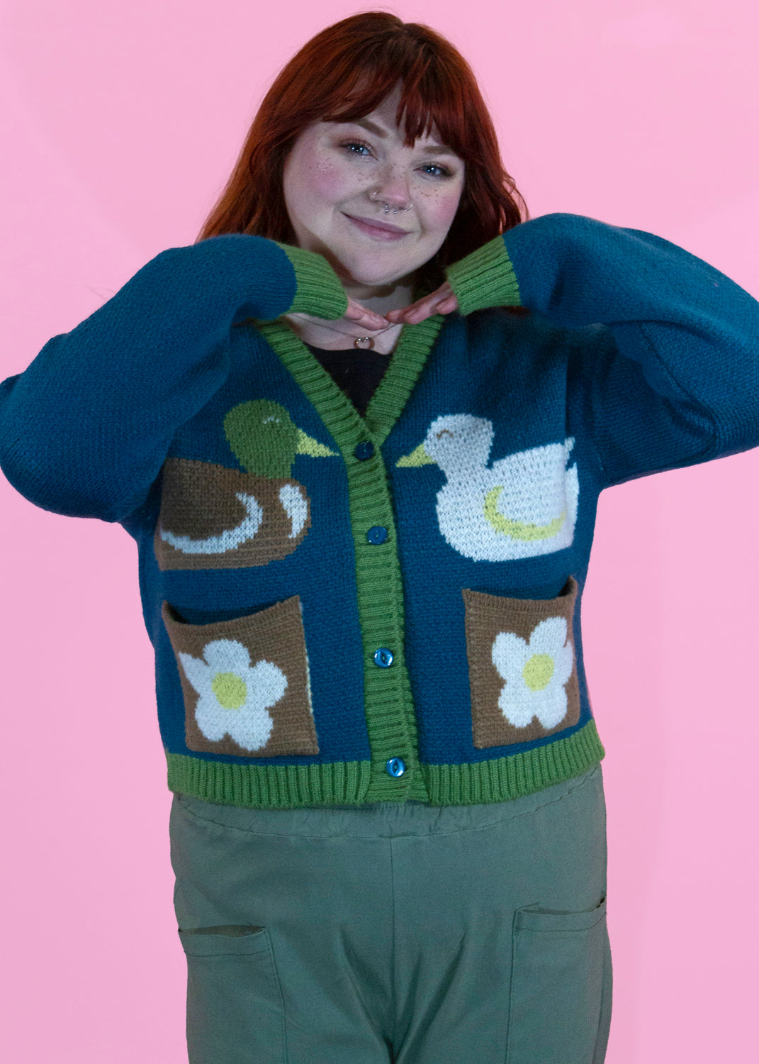 Home of Rainbows - Fluffy Duck Knit Cardigan