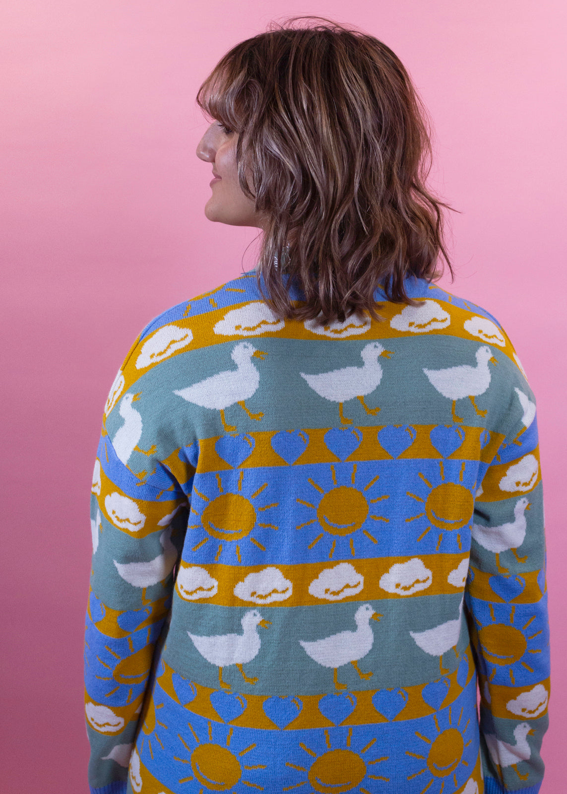SOFT GIRL CLOUDS KNITTED SWEATER - Cosmique Studio