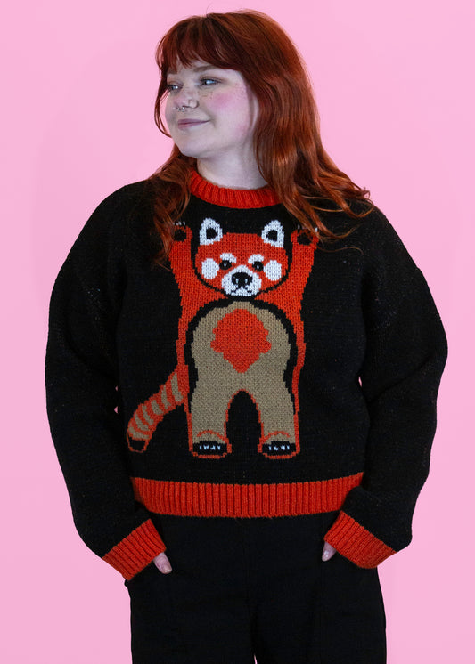 Home of Rainbows - Fluffy Red Panda Knit Jumper