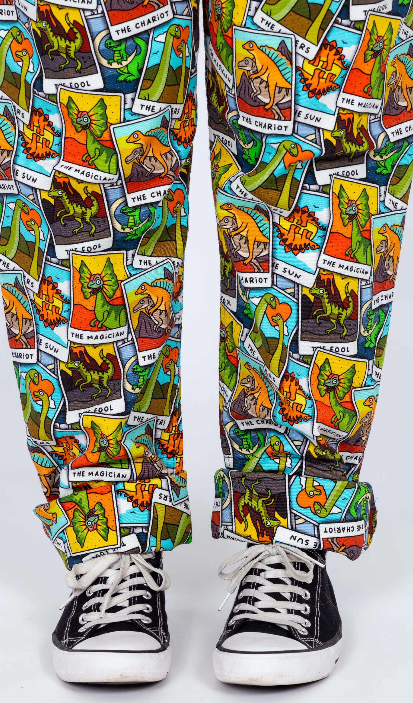 Run & Fly - Tarot Dinosaurs Stretch Twill Dungarees