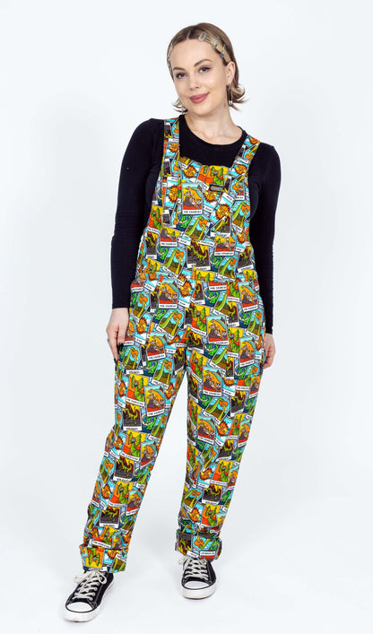 Run & Fly - Tarot Dinosaurs Stretch Twill Dungarees