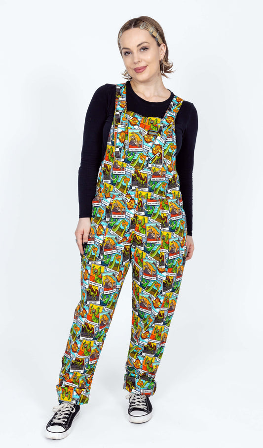 Run & Fly - Tarot Dinosaurs Stretch Twill Dungarees