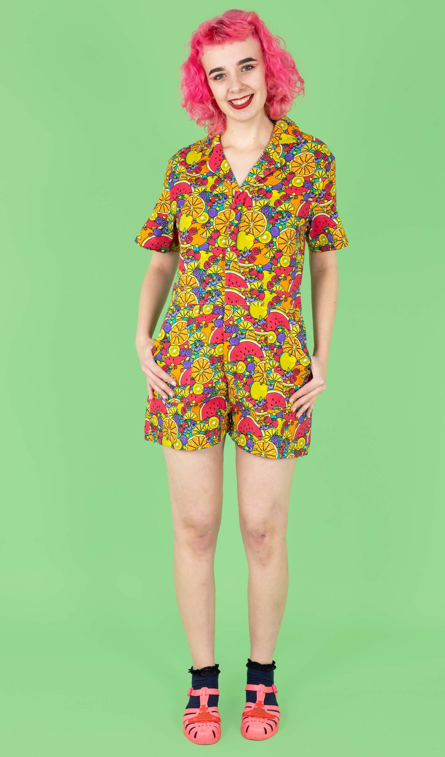 Run & Fly - Tutti Frutti Stretch Twill Playsuit