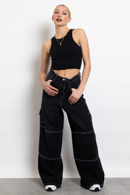 Daisy Street - Black Wide Leg Jeans