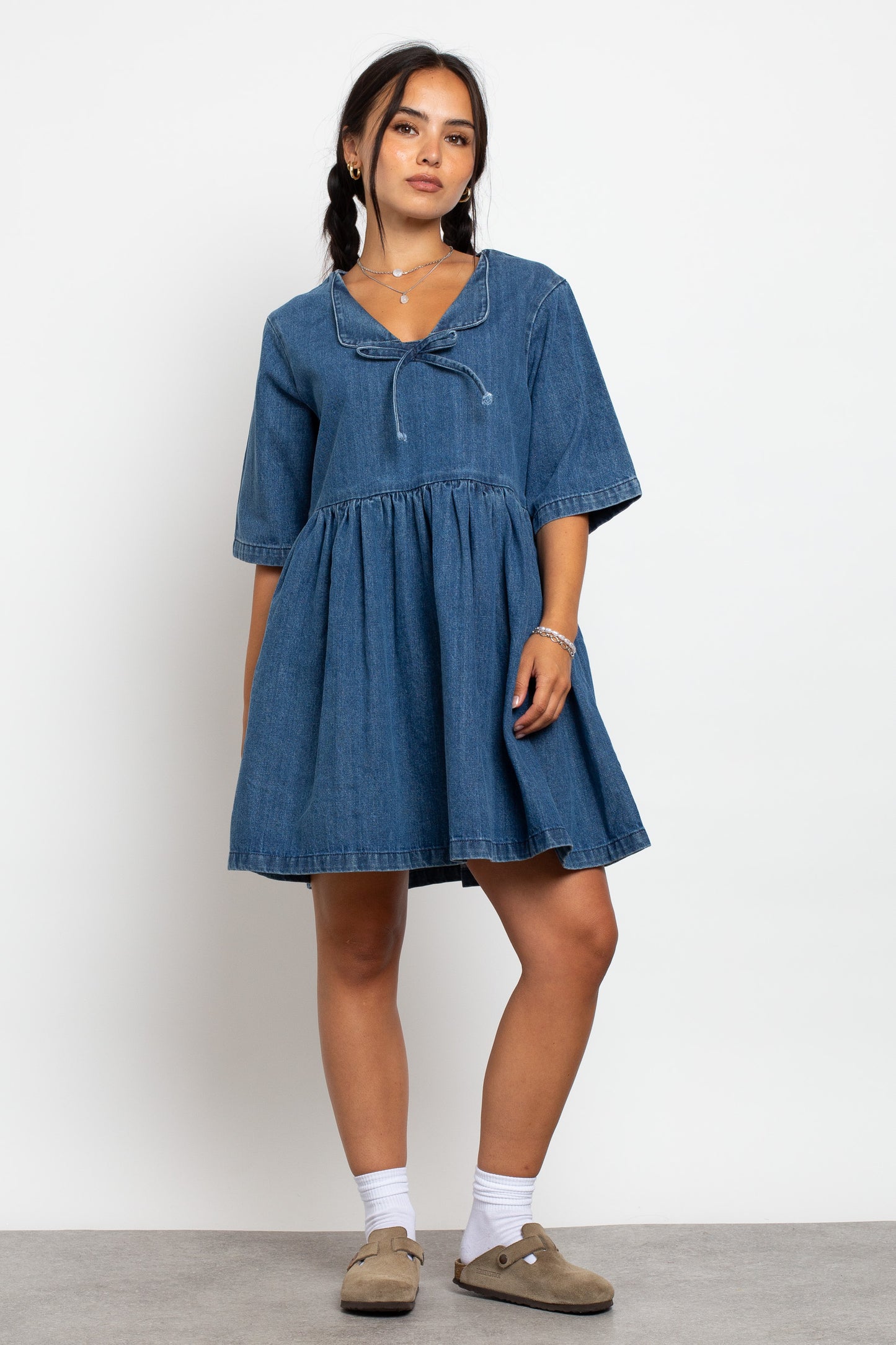 Daisy Street - Denim Smock Mini Dress