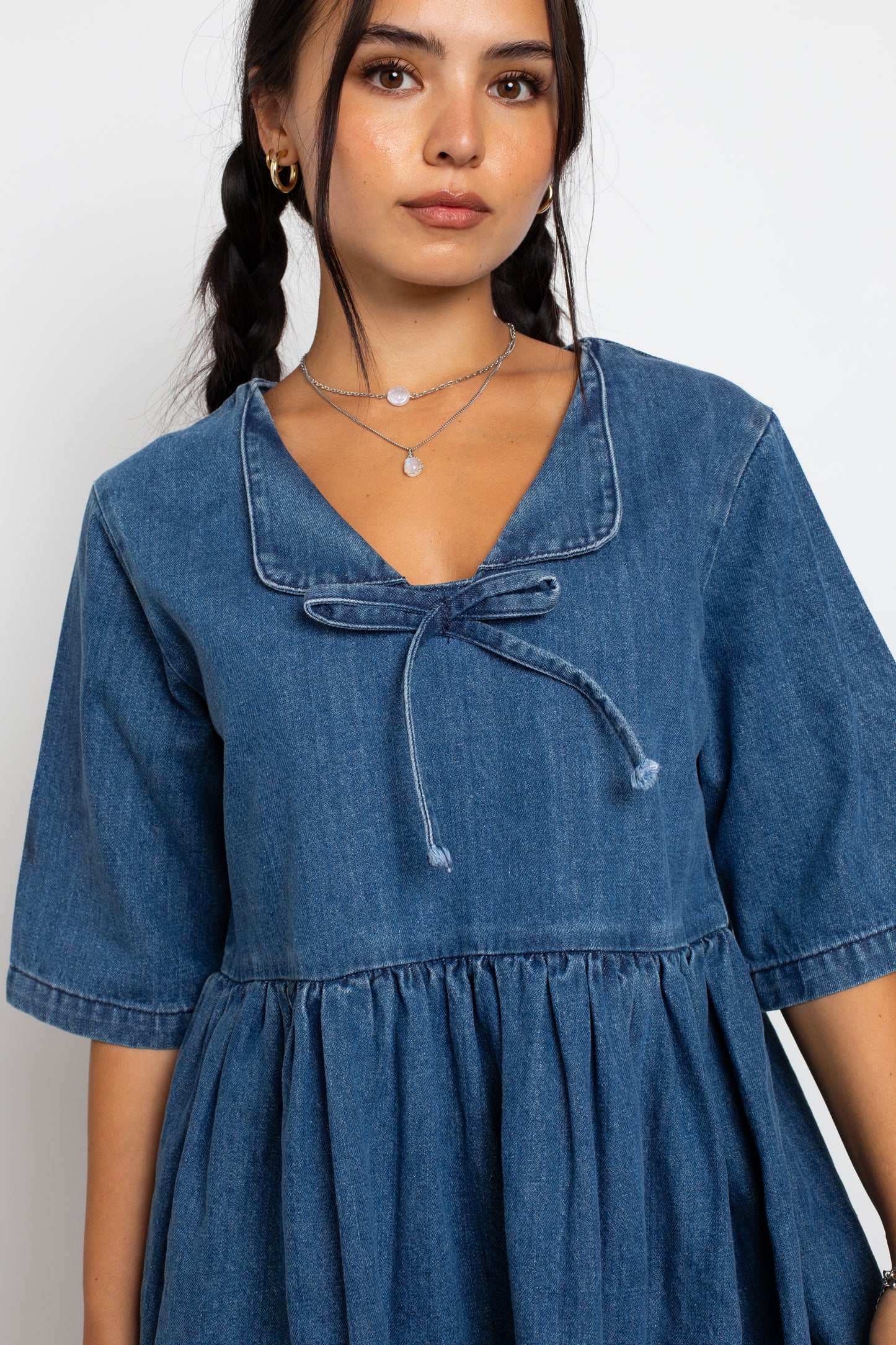 Daisy Street - Denim Smock Mini Dress