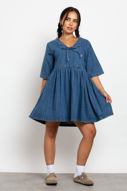 Daisy Street - Denim Smock Mini Dress