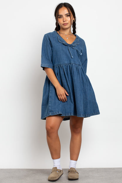 Daisy Street - Denim Smock Mini Dress