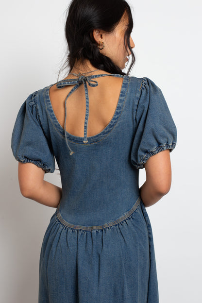 Daisy Street - Drop V Waist Denim Midi Dress