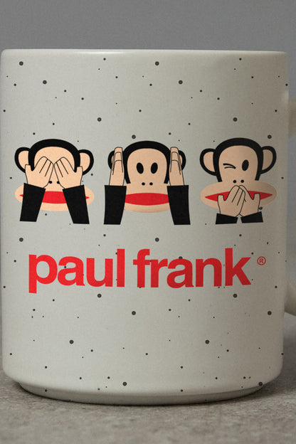 Daisy Street x Paul Frank - White Speckle See / Hear / Speak No Evil Julius Mug