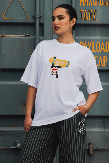 Daisy Street x Paul Frank - Oversized Tee with Julius Skateboard Print