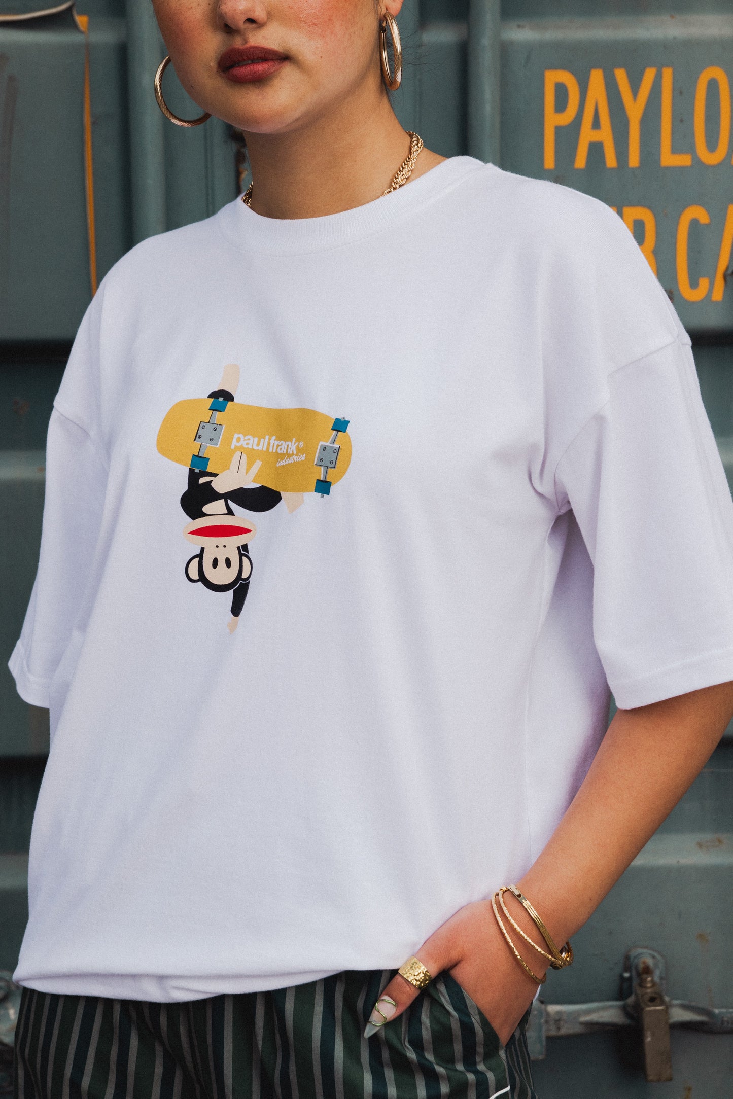 Daisy Street x Paul Frank - Oversized Tee with Julius Skateboard Print