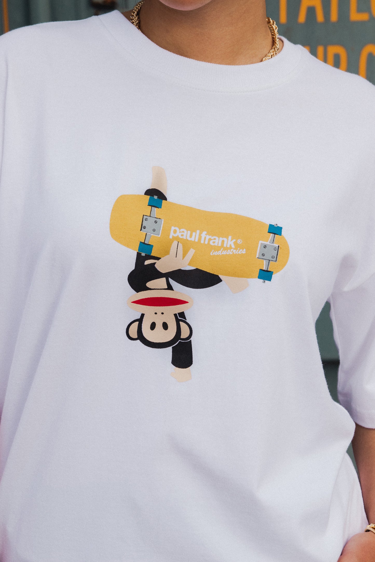 Daisy Street x Paul Frank - Oversized Tee with Julius Skateboard Print